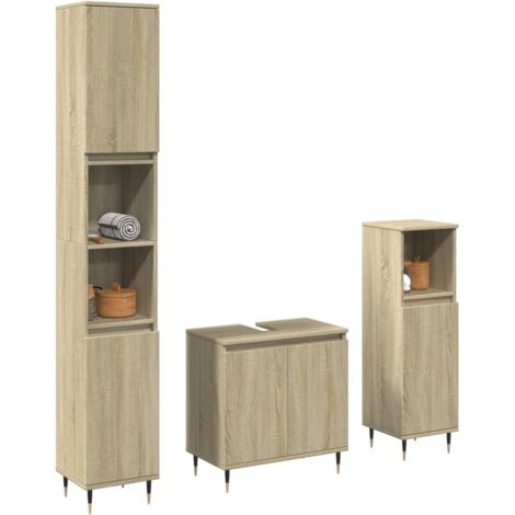 Ensemble de meubles de salle de bain 3 pcs-Meuble de salle de bain chêne sonoma 930921 (1/5)