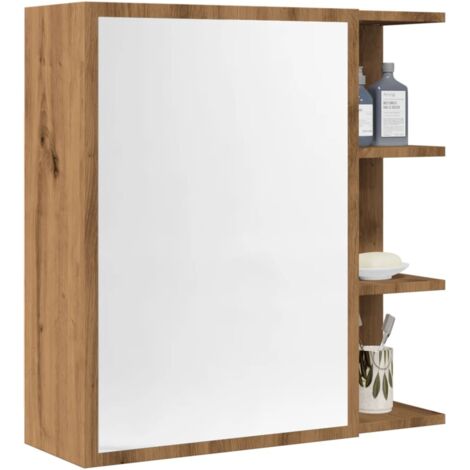 Armoire à miroir salle de bain-Meuble de salle de bain chêne artisanal 62,5x20,5x64 cm 964718 (1/5)
