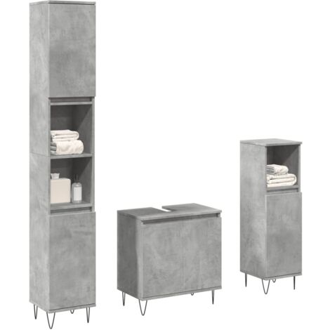 Ensemble de meubles de salle de bain 3 pcs-Meuble de salle de bain gris béton 423953 (1/5)