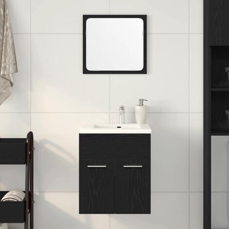Ensemble de meubles salle de bain 2 pcs-Meuble de salle de bain chêne noir 215750 (1/5)