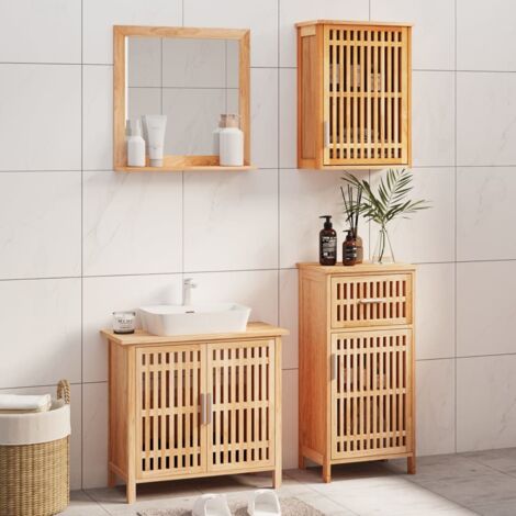 Ensemble de meubles de salle de bain 4 pcs-Meuble de salle de bain Bois massif de noyer 659471 (1/5)