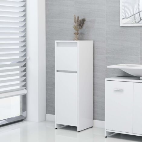 Armoire de salle de bain-Meuble de salle de bain Blanc 30x30x95 cm Bois d'ingénierie 622573 (1/5)