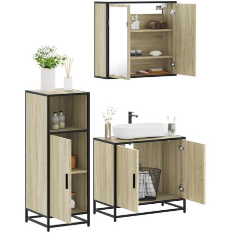 Ensemble de meubles de salle de bain 3 pcs-Meuble de salle de bain chêne sonoma 905375 (1/5)