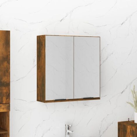 Armoire à miroir de salle de bain-Meuble de salle de bain Chêne fumé 64x20x67 cm 795003