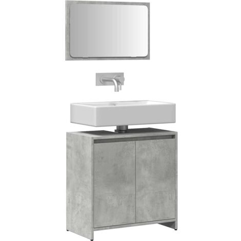 Ensemble de meubles de salle de bain 2 pcs-Meuble de salle de bain gris béton 494869 (1/5)