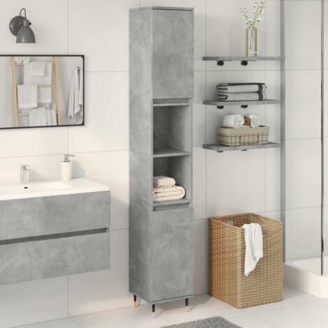 Armoire de salle de bain-Meuble de salle de bain gris béton 30x30x190 cm 330614 (1/5)