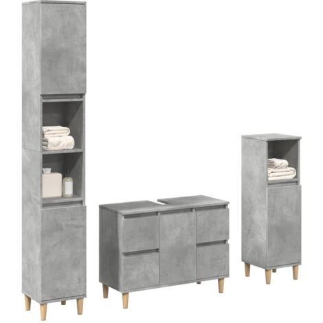 Ensemble de meubles de salle de bain 3 pcs-Meuble de salle de bain gris béton 574034 (1/5)