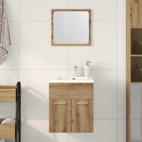 Ensemble de meubles salle de bain 2 pcs-Meuble de salle de bain bois d'ingénierie 412102 (1/5)