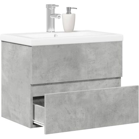 Ensemble de meubles de salle de bain 2 pcs-Meuble de salle de bain gris béton 234300 (1/5)