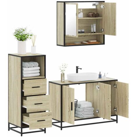 Ensemble de meubles de salle de bain 3 pcs-Meuble de salle de bain chêne sonoma 962178 (1/5)