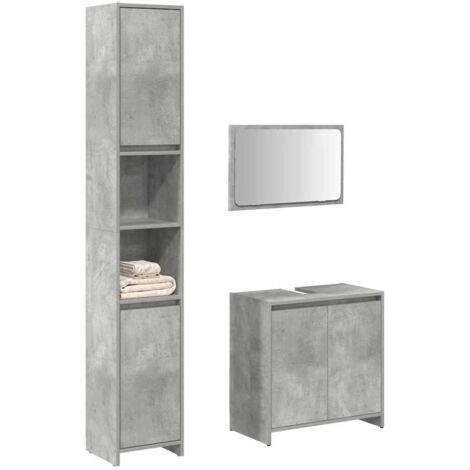 Ensemble de meubles de salle de bain 3 pcs-Meuble de salle de bain gris béton 166141 (1/5)
