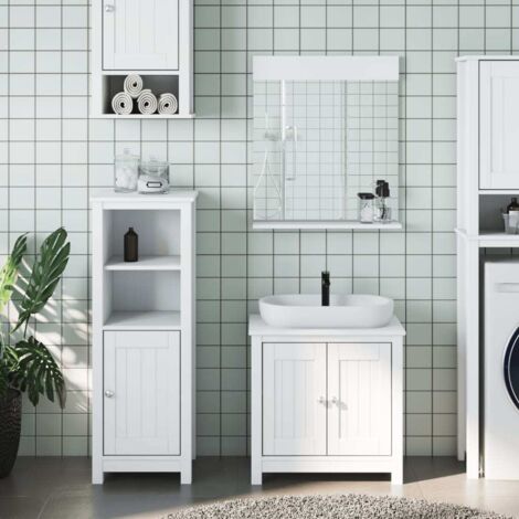 Meubles de salle de bain 3 pcs-Armoire de salle de bain BERG blanc bois de pin massif 708857 (1/5)