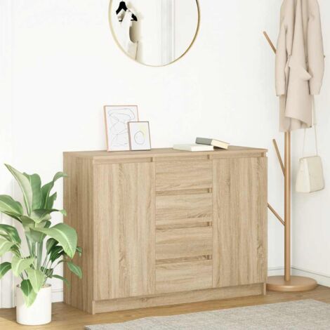 Buffet avec tiroirs-Meuble de rangement chêne sonoma 100,5x35x76 cm bois ingénierie 850212 (1/5)