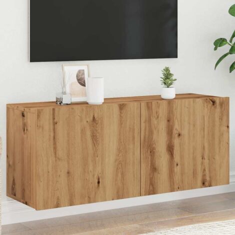 Meuble TV mural-Banc TV-Meuble Télé chêne artisanal 100x30x41 cm 142780 (1/5)
