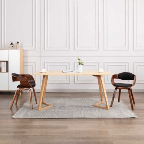 Chaises à manger lot de 2-Chaises de Salle à Manger-Chaise de cuisine bois courbé et similicuir 497697 (1/5)