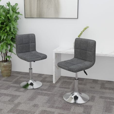 Chaises pivotantes à manger lot de 2-Chaises de Salle à Manger-Chaise de cuisine gris foncé tissu 847500 (1/5)