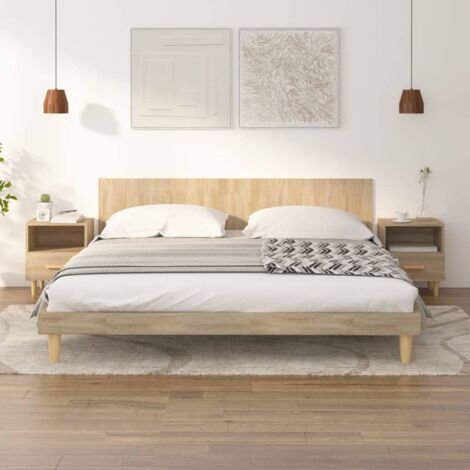 Tables de chevet 2 pcs-Lot de 2 Table de nuit Chêne sonoma 40x35x47 cm 212926 (1/5)