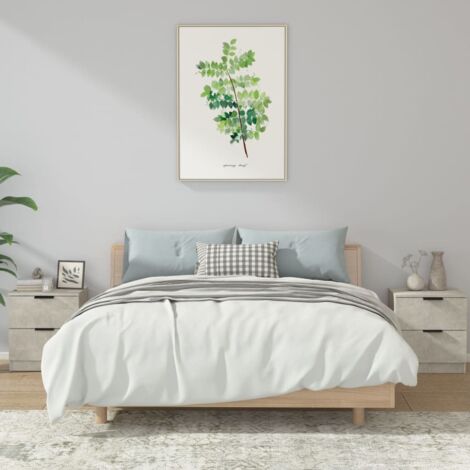 Tables de chevet 2 pcs-Lot de 2 Table de nuit Gris béton Bois d'ingénierie 304177 (1/5)
