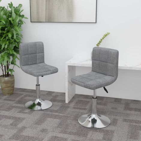 Chaises pivotantes à manger lot de 2-Chaises de Salle à Manger-Chaise de cuisine gris clair tissu 206235 (1/5)
