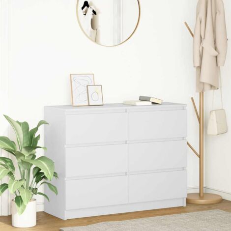 Buffet-Meuble de rangement blanc 100x35x76 cm bois d'ingénierie 309852 (1/5)