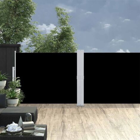 Auvent latéral rétractable de patio-Store banne rétractable de balcon 140x1200 cm Noir 310612 (1/5)