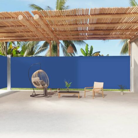 Auvent latéral rétractable-Store banne rétractable Bleu 220x1200 cm 291172 (1/5)
