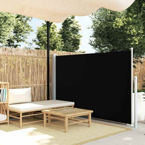 Auvent latéral rétractable de patio-Store banne rétractable de balcon 140x500 cm Noir 850393 (1/5)