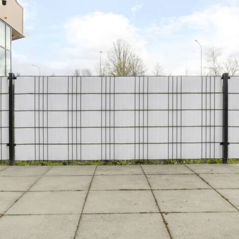 Paravents de balcon 10 pcs-Protection latérale de balco blanc 255x19 cm résine tressée 576019 (1/5)