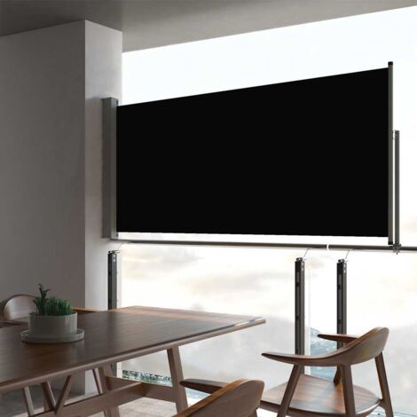 Auvent latéral rétractable de patio-Store banne rétractable de balcon 60x300 cm Noir 422996 (1/5)