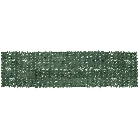 Écran de balcon avec feuilles vert-Paravents de balcon-Protection latérale de balco foncé 400x100 cm 202363 (1/5)