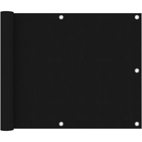 Écran de balcon-Paravents de balcon-Protection latérale de balco Noir 75x600 cm Tissu Oxford 877405 (1/5)
