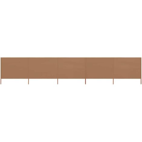 Paravent 5 panneaux-Cloison de séparation-Séparateur de pièce Tissu 600 x 120 cm Taupe 643959 (1/5)