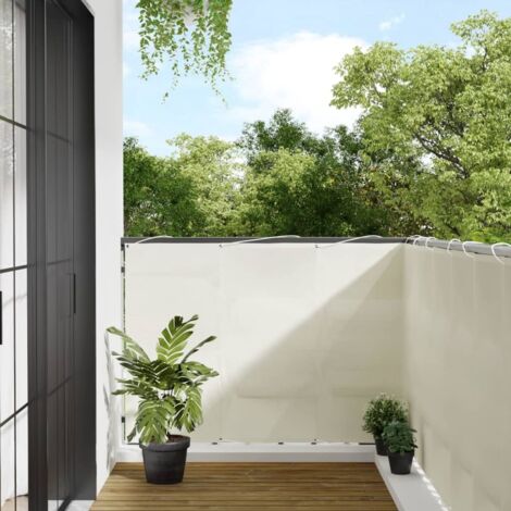 Écran de balcon-Paravents de balcon-Protection latérale de balco crème 120x800 cm 100% polyester oxford 693012 (1/5)