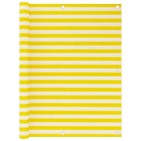Écran de balcon-Paravents de balcon-Protection latérale de balco Jaune et blanc 120x500 cm PEHD 779107 (1/5)