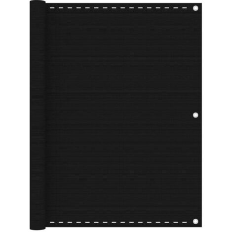 Écran de balcon-Paravents de balcon-Protection latérale de balco Noir 120x400 cm PEHD 674285 (1/5)