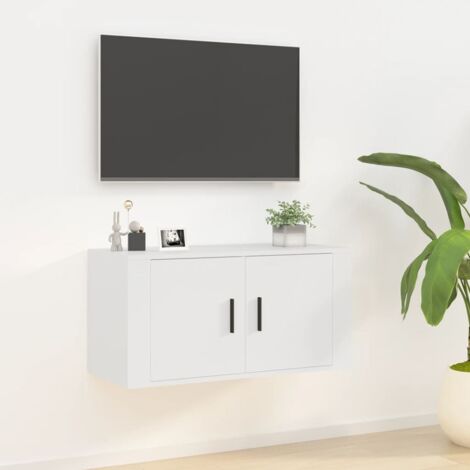 Meuble TV mural-Banc TV-Meuble Télé Blanc 80x34,5x40 cm 325331 (1/5)