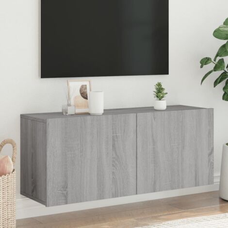 Meuble TV mural-Banc TV-Meuble Télé sonoma gris 100x30x41 cm 664679 (1/5)