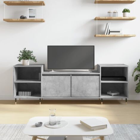 Meuble TV-Banc TV-Meuble Télé Gris béton 160x35x55 cm Bois d'ingénierie 988235 (1/5)