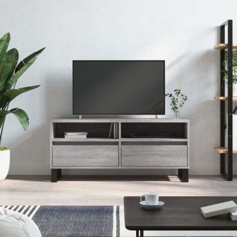 Meuble TV-Banc TV-Meuble Télé sonoma gris 100x34,5x44,5 cm bois d'ingénierie 715667 (1/5)