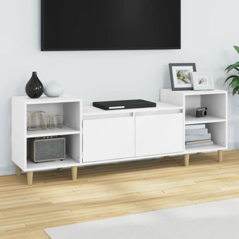 Meuble TV-Banc TV-Meuble Télé Blanc 160x35x55 cm Bois d'ingénierie 294824 (1/5)