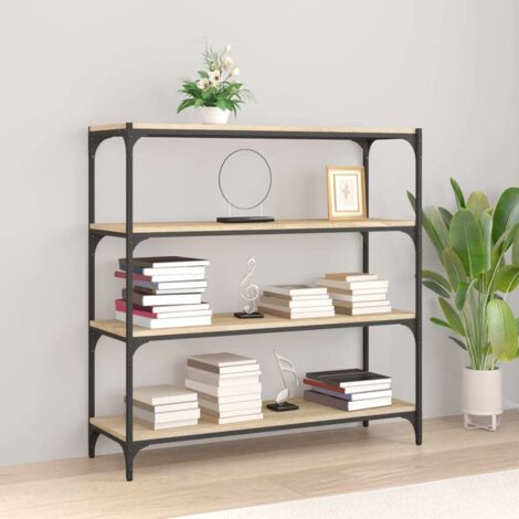 Meuble TV-Banc TV-Meuble Télé Chêne sonoma 100x33x100 cm Bois d'ingénierie et acier 173749 (1/5)