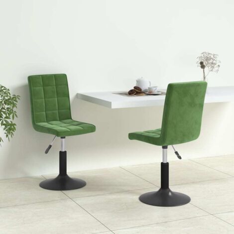 Chaises pivotantes à manger lot de 2-Chaises de Salle à Manger-Chaise de cuisine vert foncé velours 370270 (1/5)