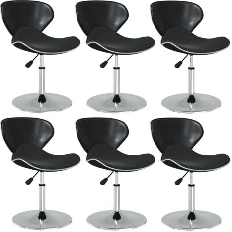 Chaises à manger lot de 6-Chaises de Salle à Manger-Chaise de cuisine noir similicuir 300803 (1/5)