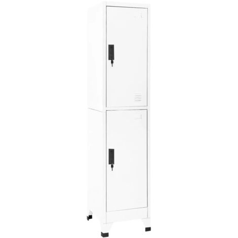 Armoire à casiers-Meuble de rangement Blanc 38x45x180 cm Acier 213077 (1/5)