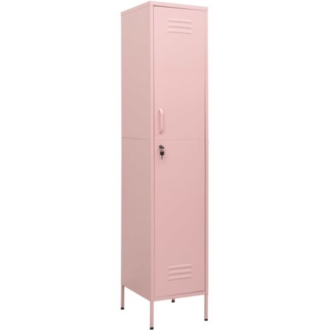 Armoire à Casiers Rose 35x46x180 Cm Acier