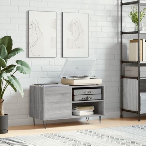 Armoire à disques-Étagère range CD-Meuble de rangement sonoma gris 85x38x48 cm bois d'ingénierie 293803 (1/5)