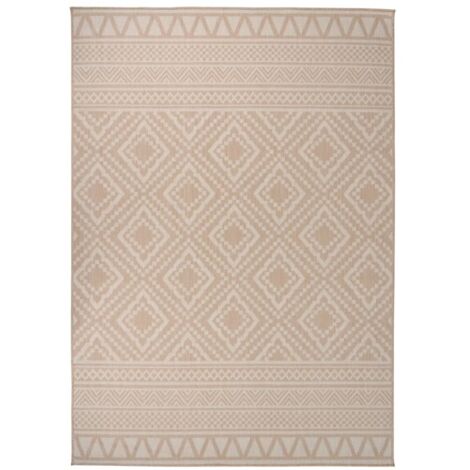 Tapis à tissage plat d'extérieur-Tapis de Jardin 140x200 cm Rayures brunes 261524 (1/5)