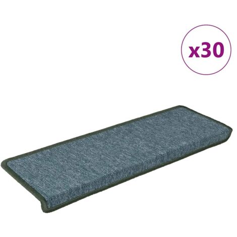 Tapis d'escalier 30 pièces-Moquette d'escalier-Tapis de marches 65 x 21 x 4 cm Vert foncé Bord rectangulaire 146211 (1/5)
