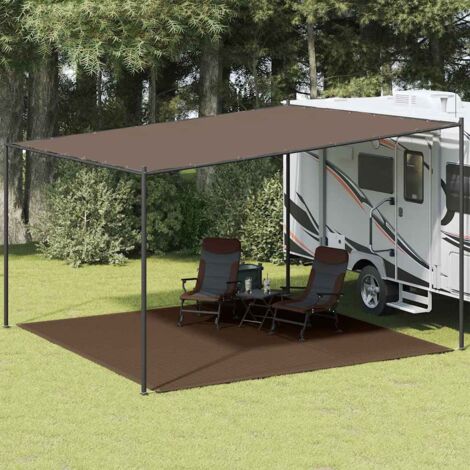 Tapis de tente-Tapis d'extérieur 400x400 cm Marron 709417 (1/5)