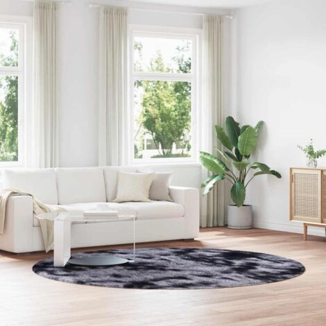 Tapis shaggy à poils longs-Tapis de salon-Tapis Chambre NAVARRA gris foncé 240x240 cm 822852 (1/5)